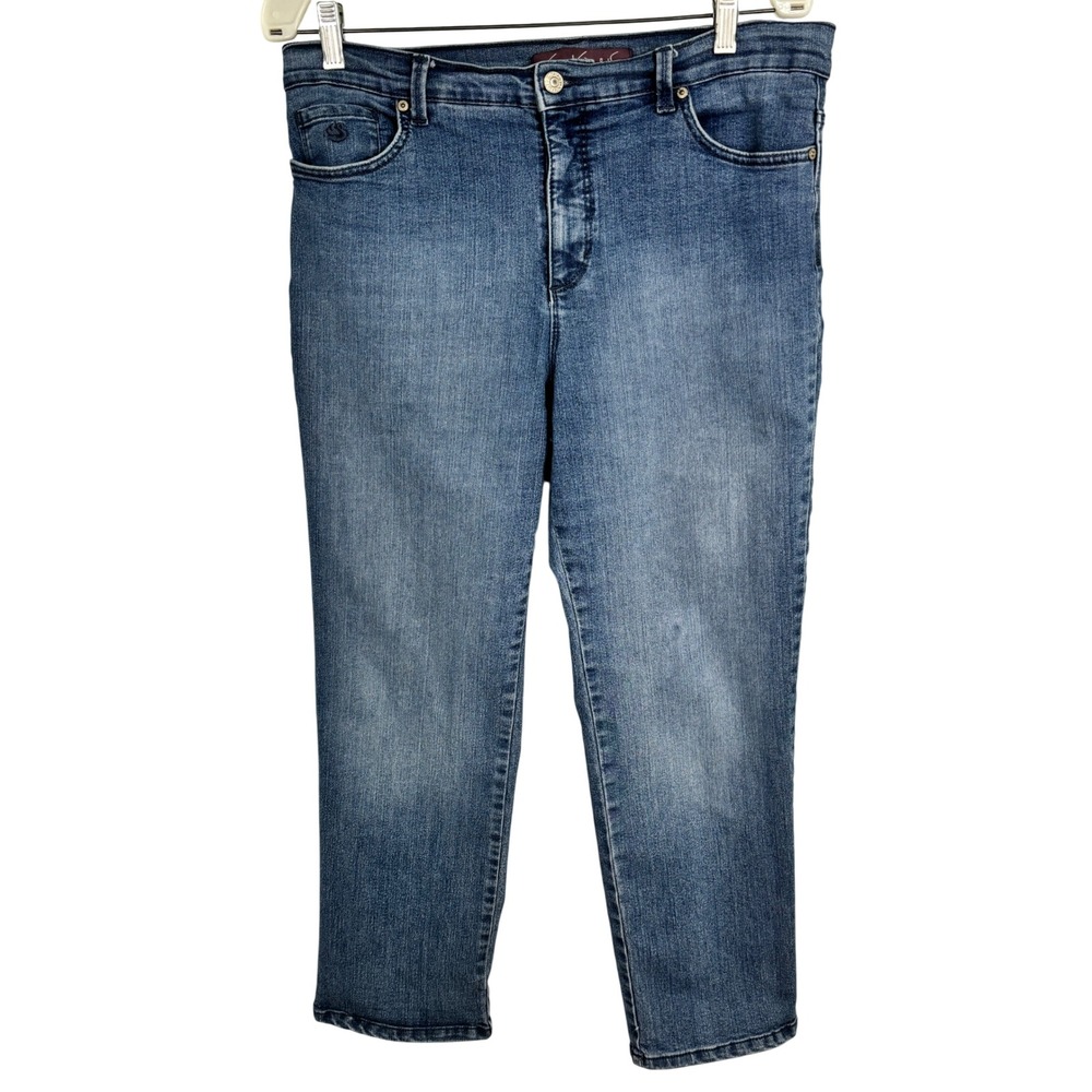 Gloria Vanderbilt Amanda Tapered Jeans Womens 14PS Medium Wash Blue Petite
